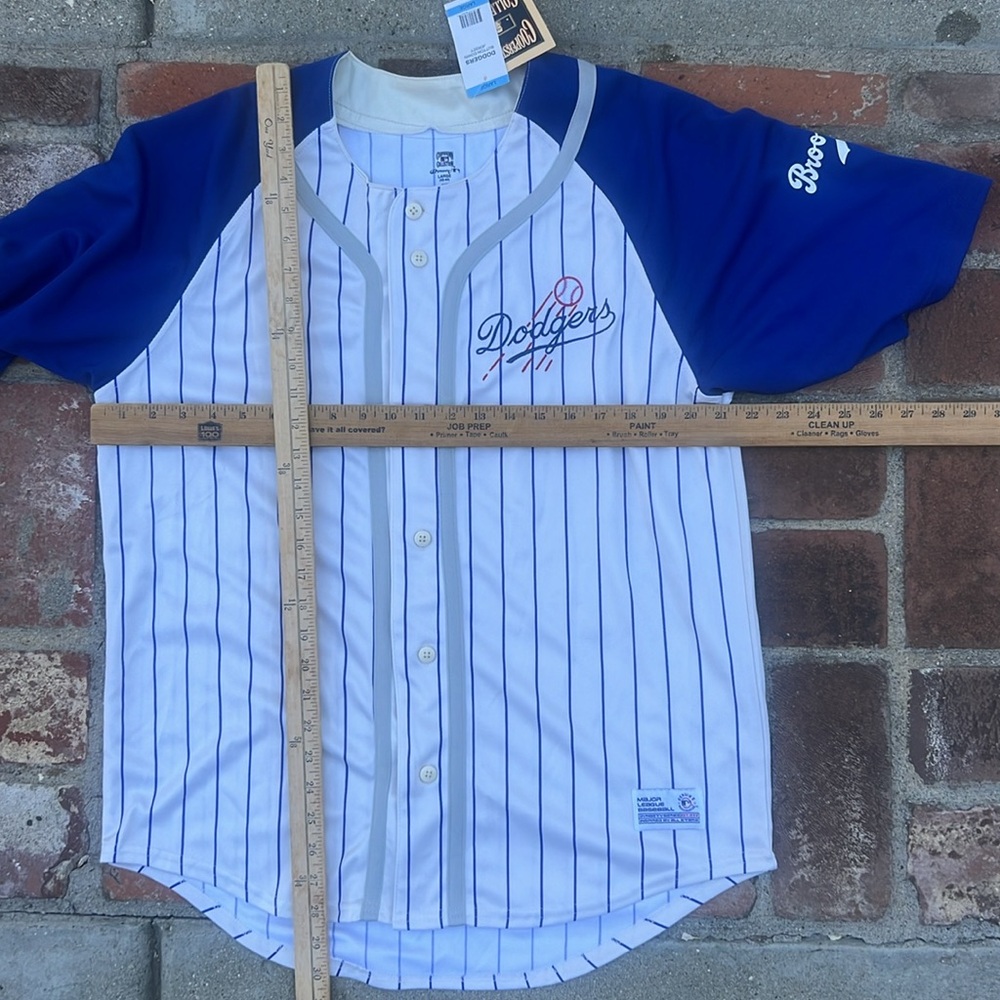 NWT Cooperstown Collection Dodgers Button Down Jersey Size L. - Picture 15 of 17